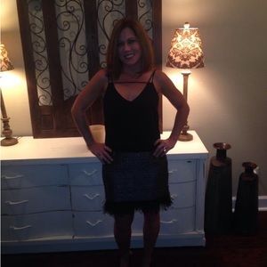 Greylin designer cocktail dress. Size small. Bottom lined with feathers.